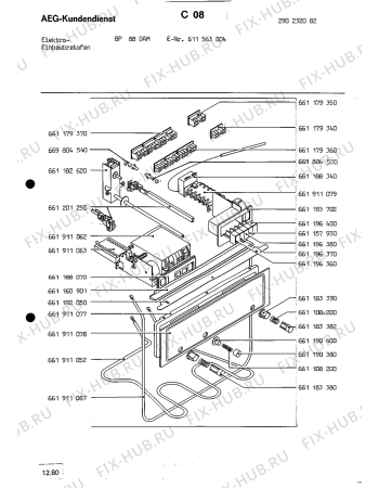 Схема №6 BP 88 DAM с изображением Клавиша для электропечи Aeg 8996611833824